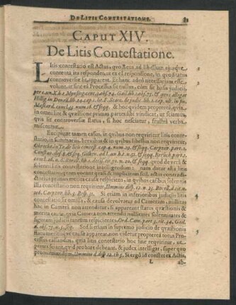 Caput XIV. De Litis Contestatione.