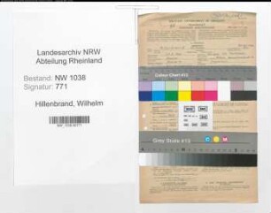 Entnazifizierung Wilhelm Hillenbrand , geb. 25.08.1906 (Ingenieur)