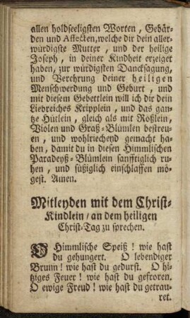 Mitleyden mit dem Christ-Kindlein/ an dem heiligen Christ-Tag zu sprechen.