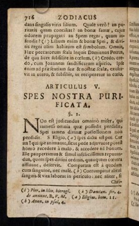 716-737, Articulus V. Spes Nostra Purificata.