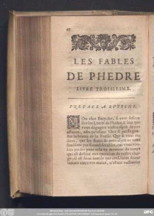 Les Fables De Phedre Livre Troisiesme.