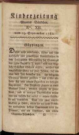 Nro. XII. vom 23. September 1782