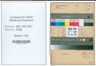 Entnazifizierung Fritz Goertz , geb. 04.04.1904 (Reg.Inspektor)
