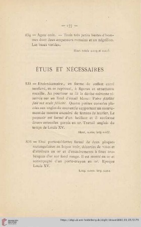 Étuis et Nécessaires (Nr. 835 - 863)