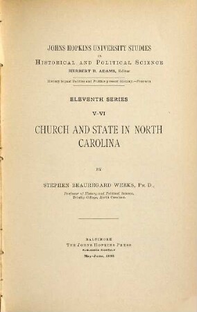 Church and state in North Carolina