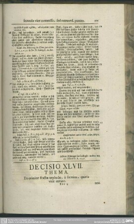 Decisio XLVII. De crimine fractae urphedae, a foemina, quarta vice iterato