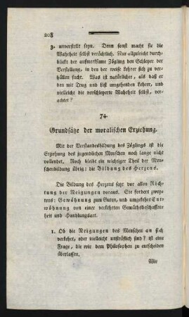 74. Grundsätze der moralischen Erziehung