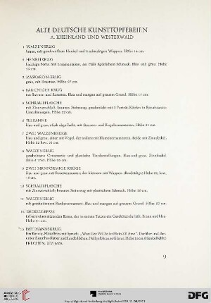 Alte deutsche Kunststopfereien (Nr. 1-160a)