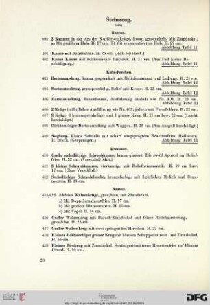 Steinzeug (Nr. 400-429)