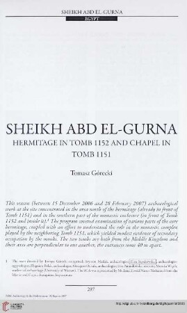 19: Sheikh Abd el-Gurna : Hermitage in tomb 1152 and chapel in tomb 1151