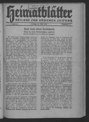 Heimat-Blätter. 1925-1938
