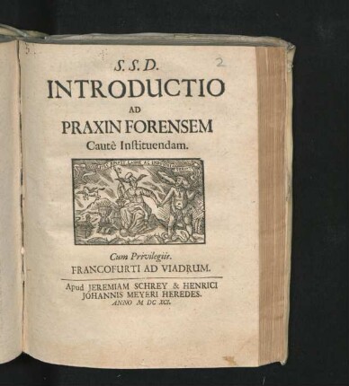 S. S. D. Introductio Ad Praxin Forensem Caute Instituendam