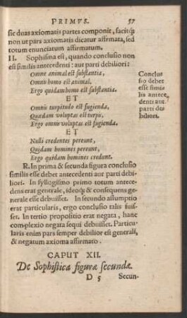 Caput XII. De Sophistica figurae secundae.