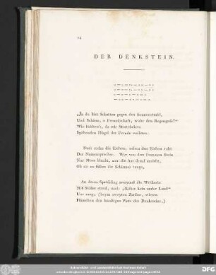 Der Denkstein.