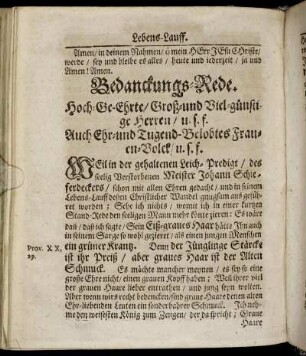 Bedanckungs-Rede