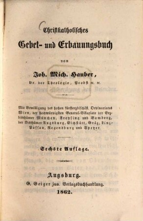 Christkatholisches Gebet- und Erbauungsbuch