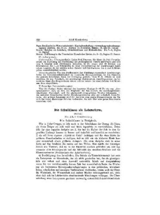 Die Schulklasse als Lebensform : (Schluß)