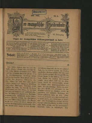 Juni 1919. Nr. 6.