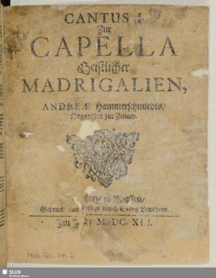Cantus I. zur Capella