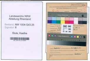 Entnazifizierung Kaethe Stute , geb. 04.07.1891 ()