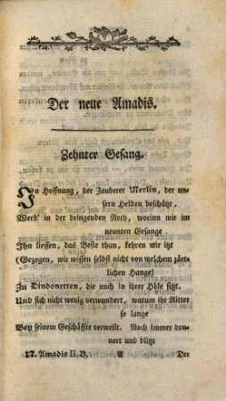 Der Neue Amadis : Ein comisches Gedicht in Achtzehn Gesängen, 2