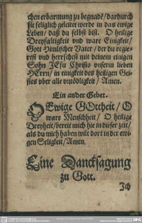 Eine Dancksagung zu Gott