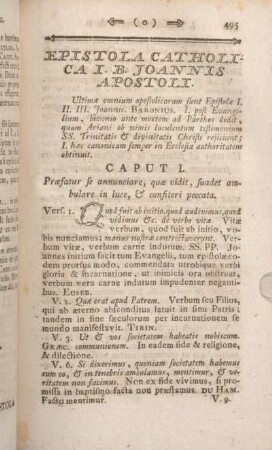 Epistola Catholica I. B. Joannis Apostoli. Caput I - [Caput V.]