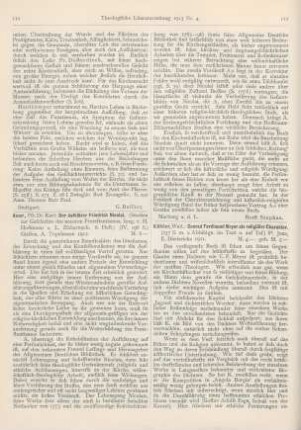 112-113 [Rezension] Köhler, Walt., Conrad Ferdinand Meyer als religiöser Charakter