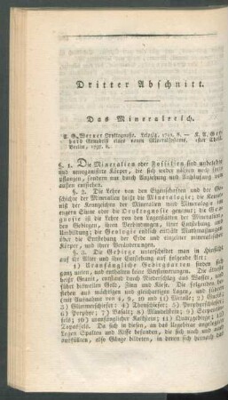 Dritter Abschnitt. Das Mineralreich.