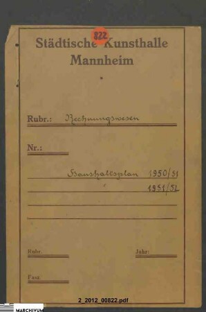 Aufstellung des Haushaltsplans