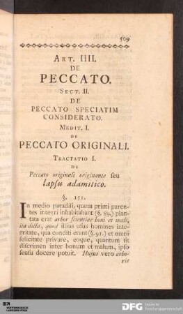Sect. II. De Peccato Speciatim Considerato.