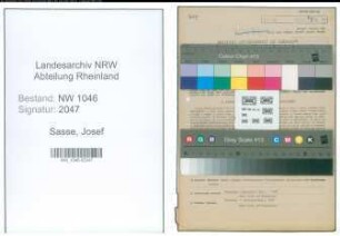 Entnazifizierung Josef Sasse , geb. 12.03.1911 (Holschuhmachermeister)