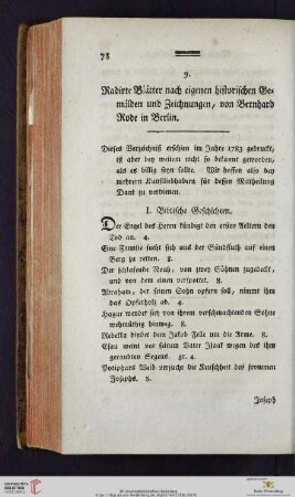 Radirte Blätter nach einigen historischen Gemälden und Zeichnungen
