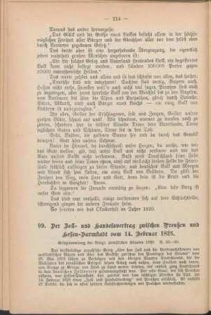 99. Der Zoll- und Handelsvertrag zwischen Preußen und Hessen-Darmstadt vom 14. Februar 1828.