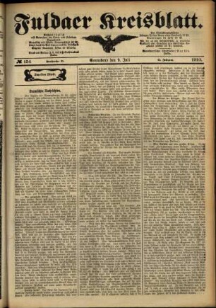 Zweite Ausgabe vom Samstag, den 09. Juli 1910.