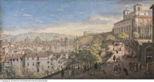 Die Promenade der Villa Medici mit Pincio und Monte Mario