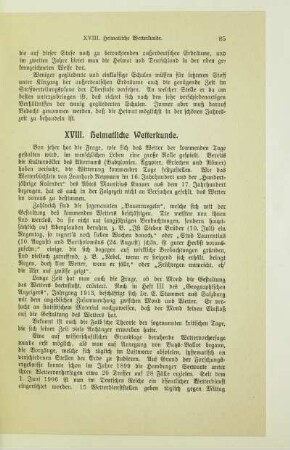 XVIII. Heimatliche Wetterkunde