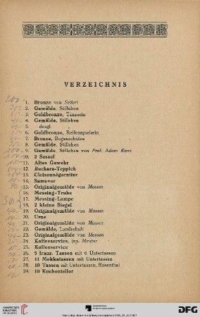Verzeichnis (Nr. 1-657)