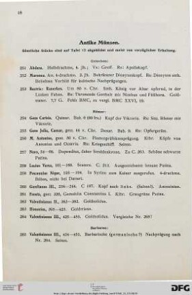 Antike Münzen 8Nr. 251-299)
