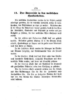 Der Unterricht in den weiblichen Handarbeiten
