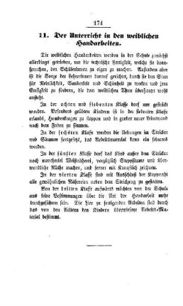Der Unterricht in den weiblichen Handarbeiten