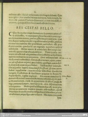 Res Gestae Bello