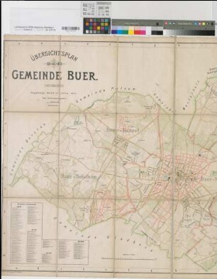 Buer (Gelsenkirchen), Zusammenlegung Buer, Ortsplan farb. Druck