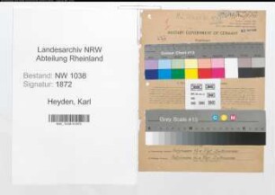 Entnazifizierung Karl Heyden , geb. 14.02.1904 (Beamter)