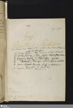 171-174. Sachsen, Moritz von