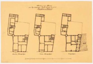 Geschäftshaus Probststraße/Poststraße, Berlin-Mitte: 1. Entwurf: Grundriss EG, 1. OG, 2. OG
