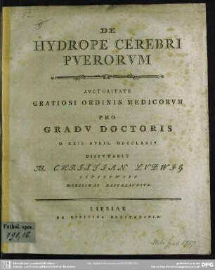 De Hydrope Cerebri Puerorum