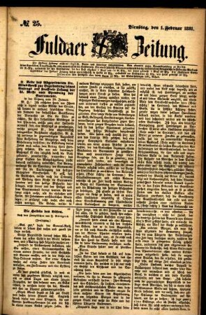 Ausgabe vom Dienstag, den 01. Februar 1881.