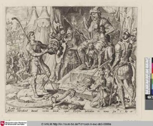 [Abner Presenting David with Goliath's Head before Saul; Abner präsentiert Saul David mit dem Kopf des Goliat] ]