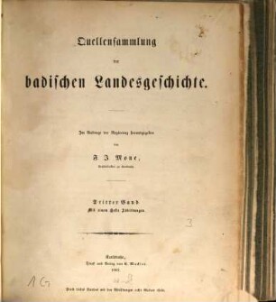 Quellensammlung der badischen Landesgeschichte, 3
